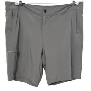 MAGELLAN FLEX FISH GEAR SHORTS, MENS, XL, GREY, ACTIVEWEAR-FLAT FRONT ZIP BUTTON